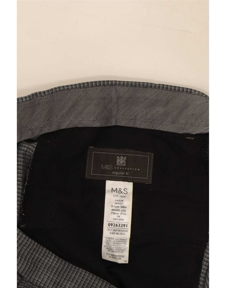 Marks & Spencer Pantalon de costume coupe classique pour homme W36 L31 Gris Polyester