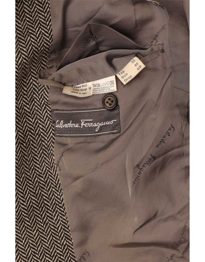 Salvatore Ferragamo Veste Blazer Homme UK 40 Grand Gris Chevrons