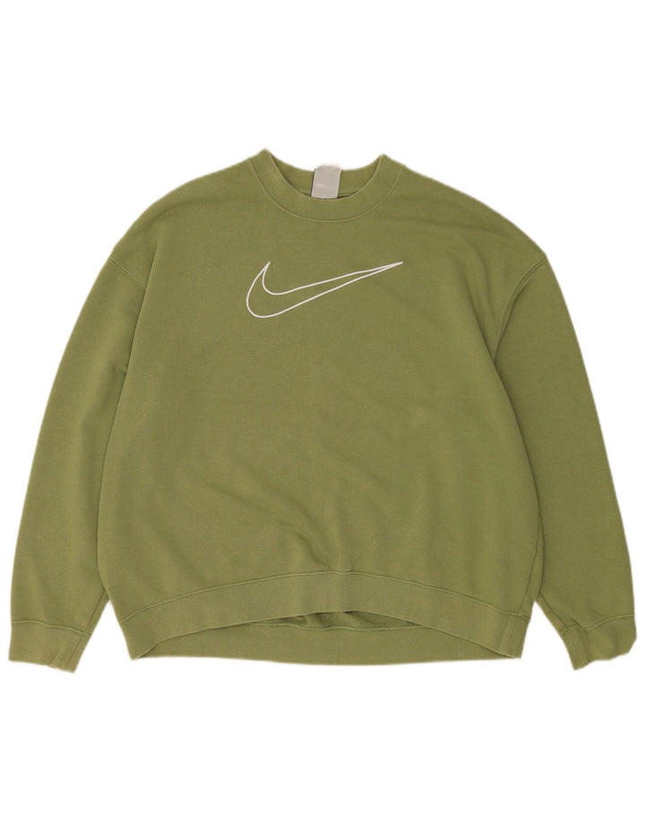 Nike Femme Dri Fit Graphic Sweat-shirt surdimensionné UK 14 Vert moyen