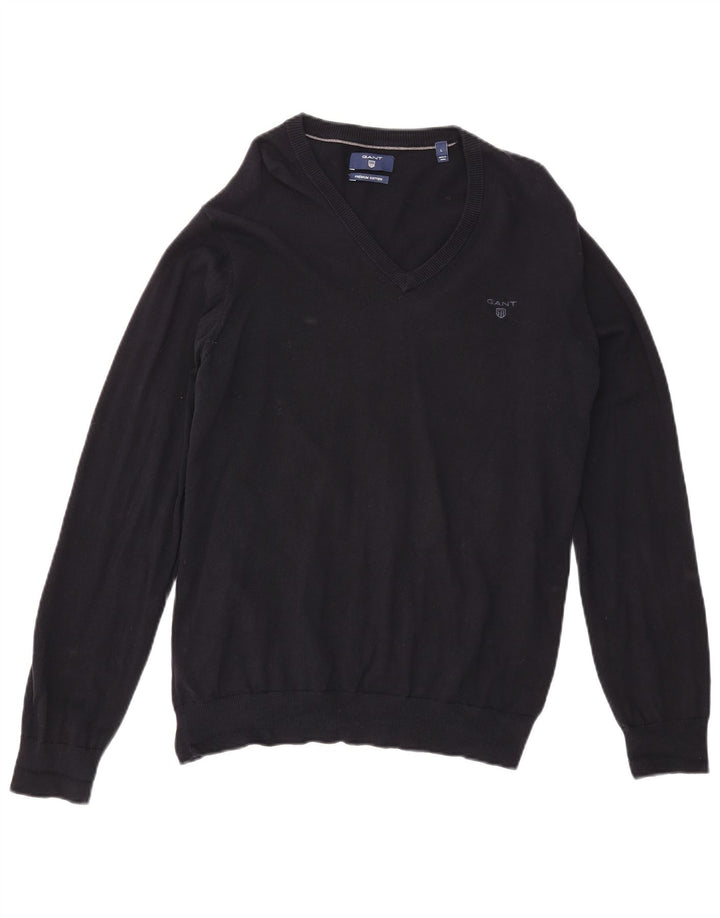 Gant Pull col V pour homme en coton bleu marine Taille L