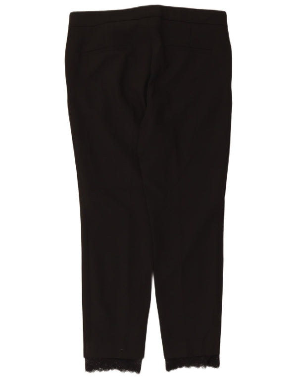 Zara Femme Pantalon De Costume Slim Moyen W28 L26 Noir Polyester