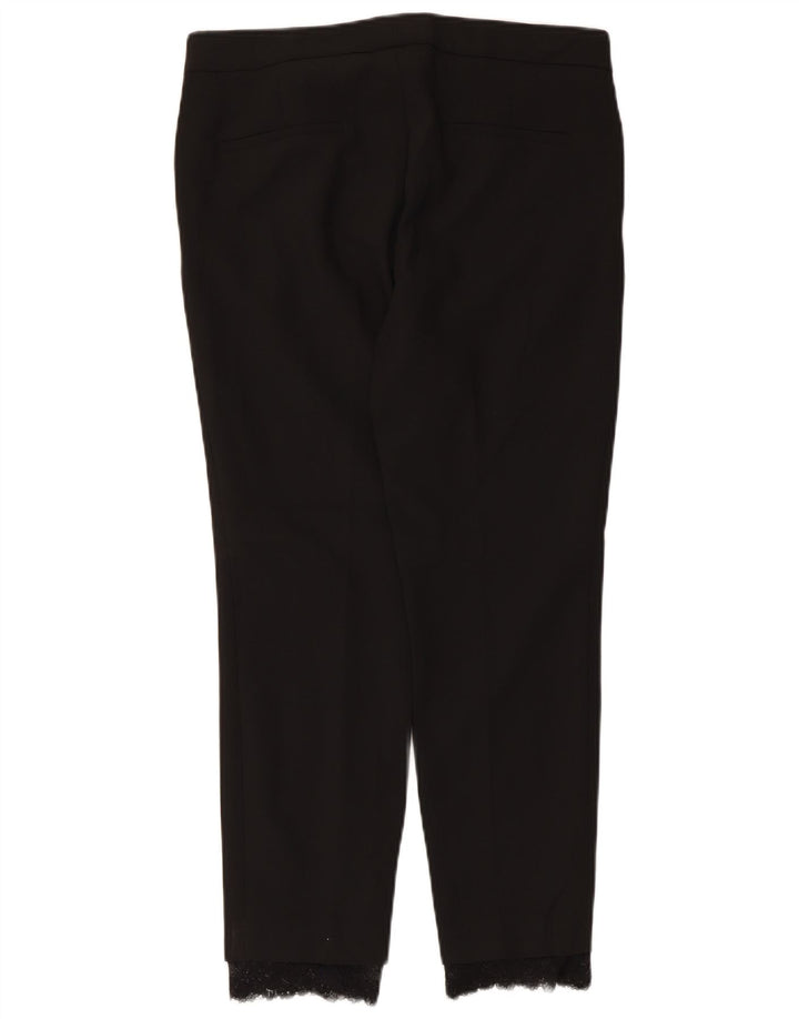 Zara Femme Pantalon De Costume Slim Moyen W28 L26 Noir Polyester