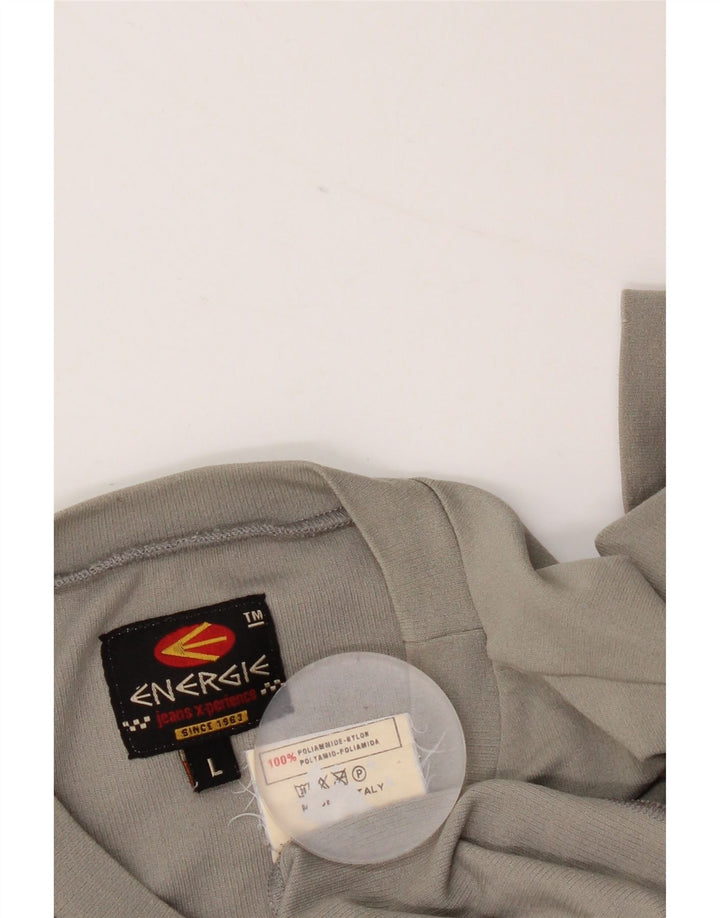 Energie Haut Femme Manches Longues UK 14 Large Gris Nylon