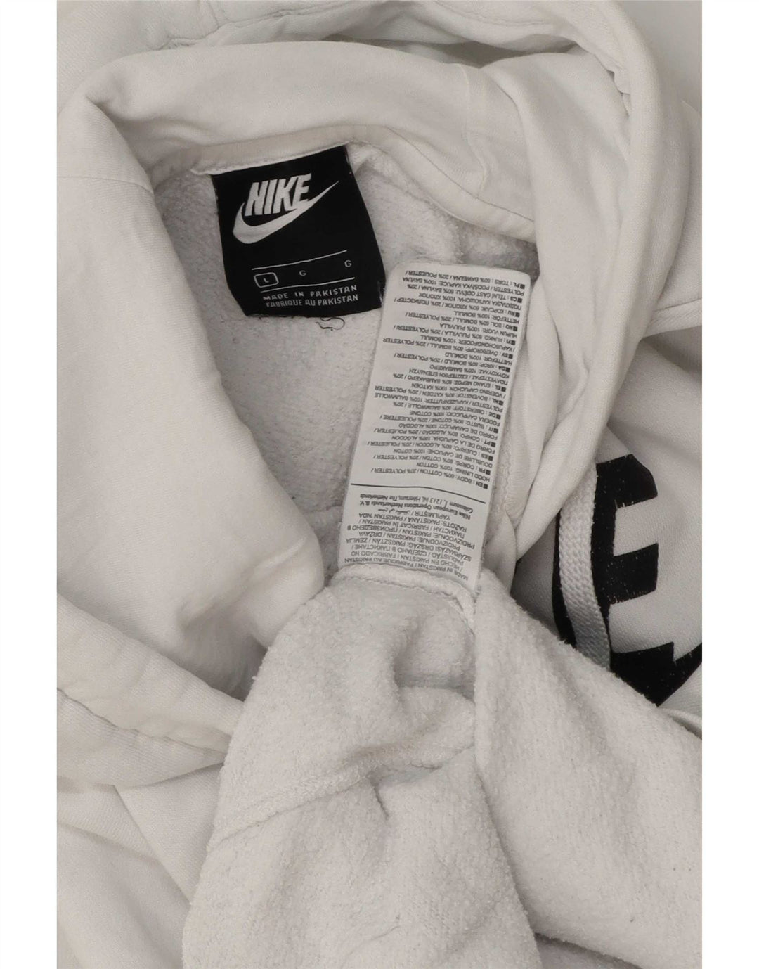 Nike Pull à capuche graphique pour homme Grand coton blanc