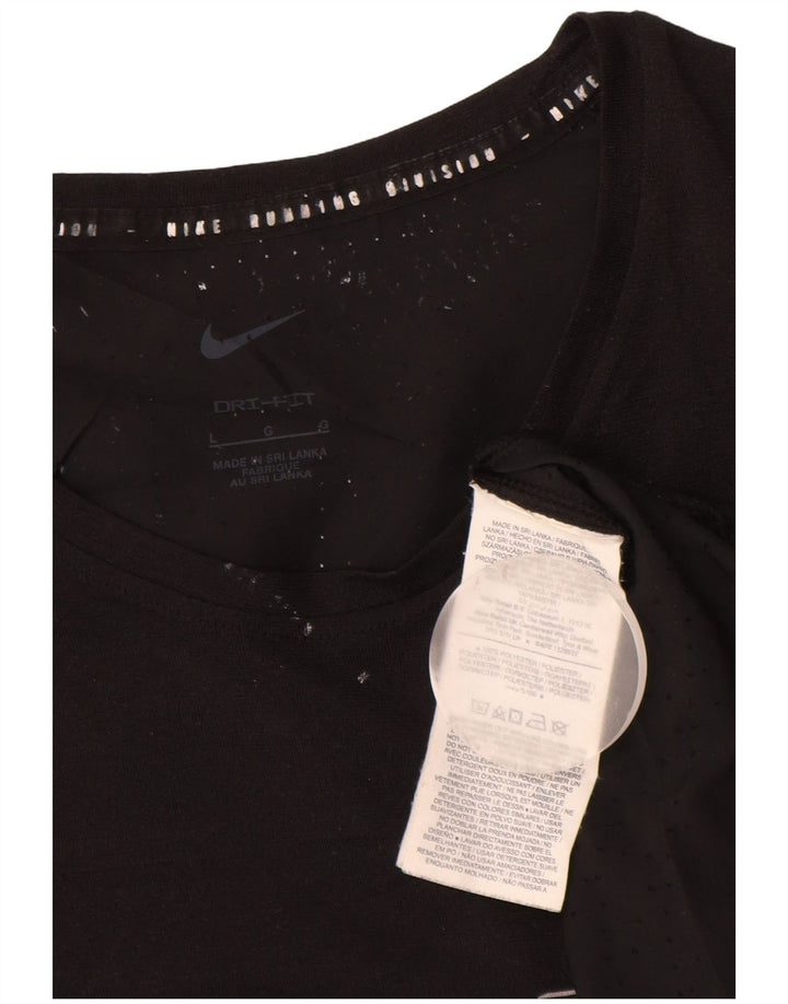 NIKE T-shirt graphique Dri Fit pour hommes, grand, noir, polyester