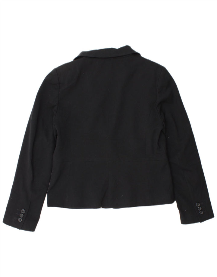 Marks & Spencer Veste blazer courte à 1 bouton pour femme UK 12 Noir moyen