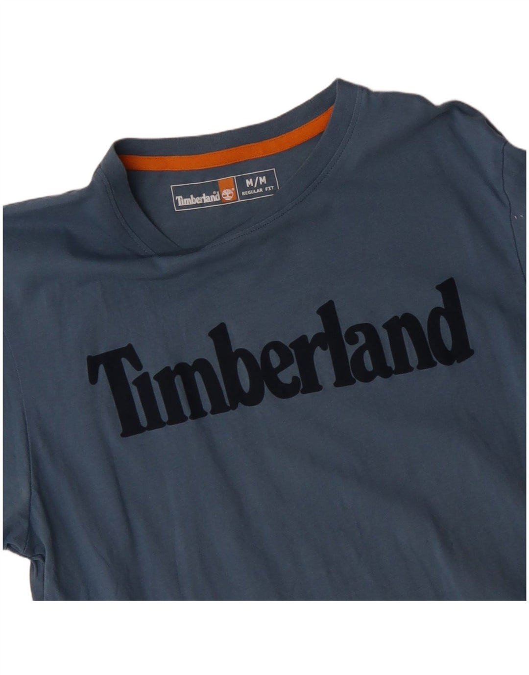 TIMBERLAND T-Shirt Regular Fit Graphique Homme Bleu Moyen Coton