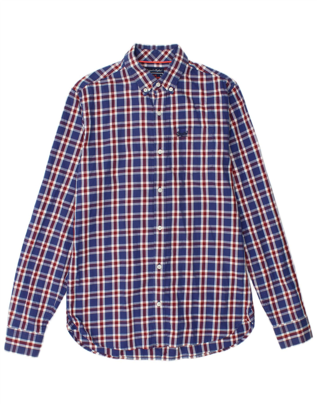 SUPERDRY Chemise Flanelle Homme XS Bleu Marine Carreaux Coton