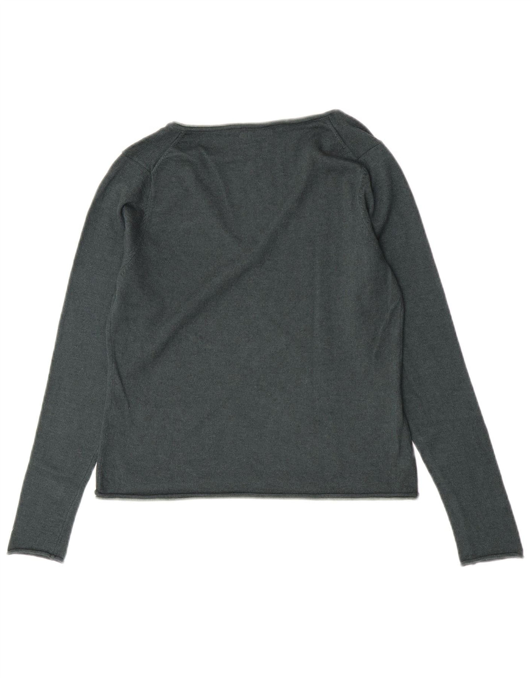 Slam Pull col V pour femme UK 42 en laine vert moyen