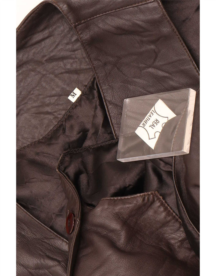 gilet en cuir homme vintage marron moyen