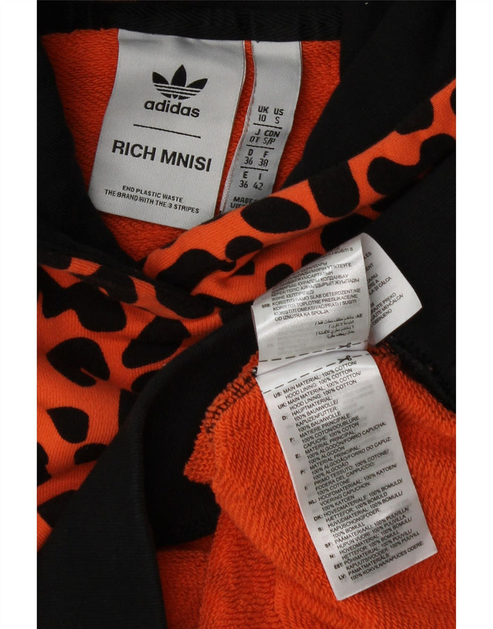 ADIDAS Rich Mnisi Sweat à capuche pour femme UK 10 Petit imprimé animal orange