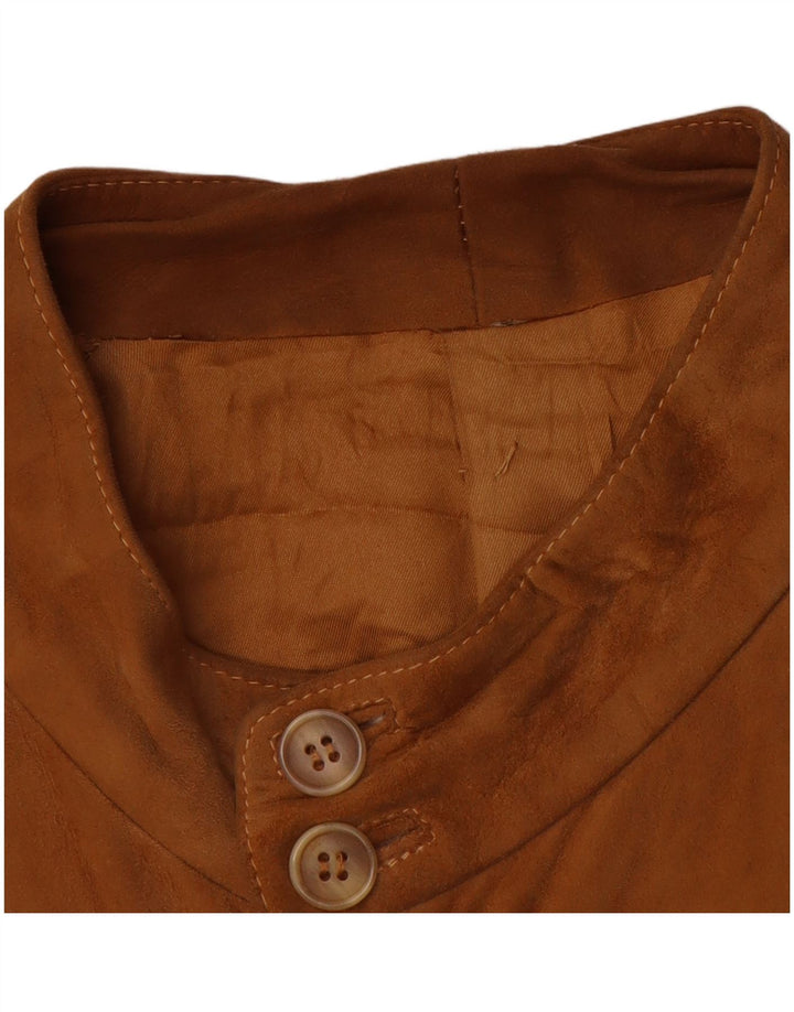 vintage Mens Suede Bomber Jacket UK 38 Brun Moyen