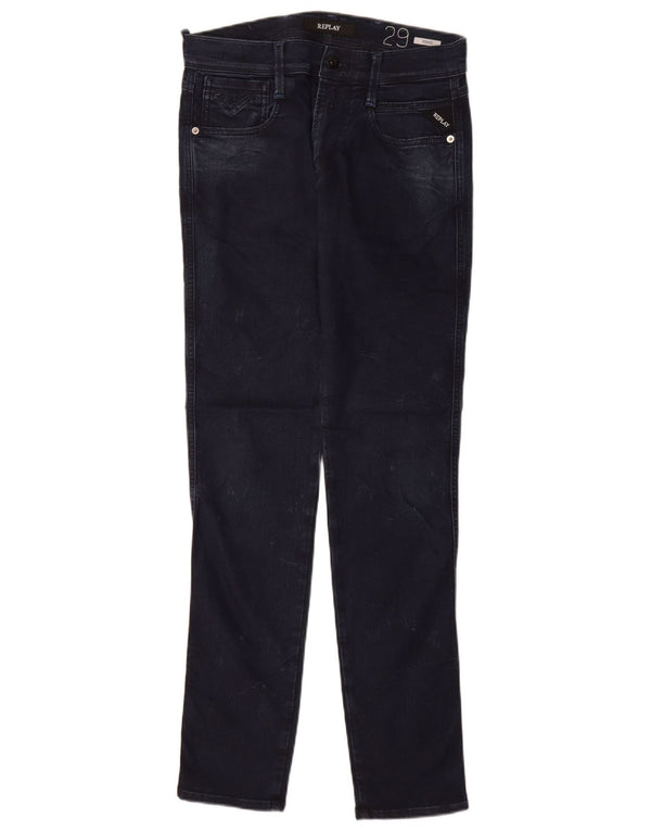 Replay Jean Slim Anbass Femme W29 L33 Bleu Marine
