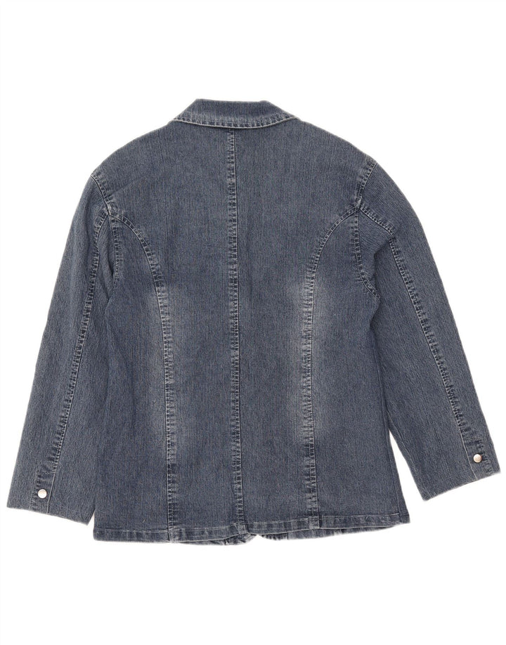 vintage Femme 2 Bouton Denim Blazer Veste IT 50 XL Coton Bleu