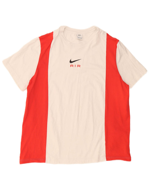 Nike T-shirt pour homme en coton color block 2XL Blanc