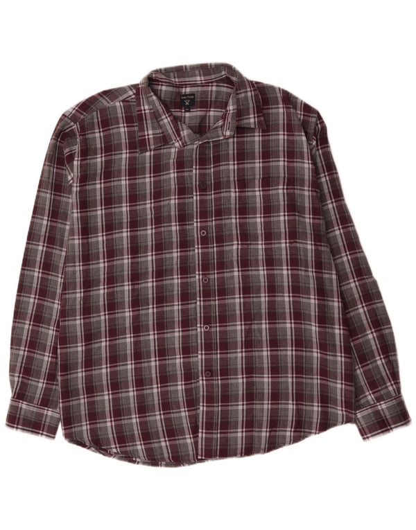 JAMES PRINGLE Chemise en flanelle pour homme XL en coton à carreaux bordeaux