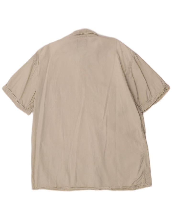 Wrangler Chemise militaire à manches courtes pour homme en coton blanc cassé moyen