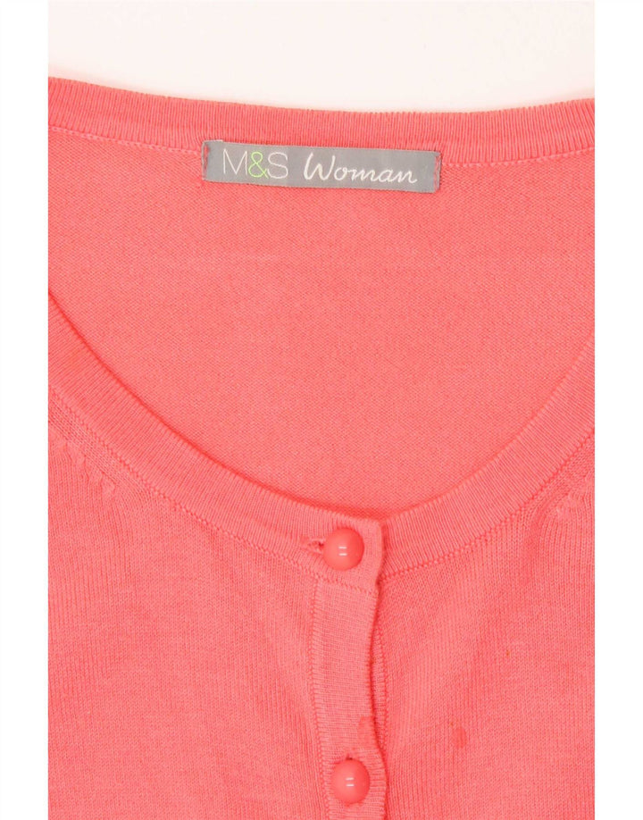 Marks & Spencer Pull Cardigan pour Femme UK 10 Petit Rose