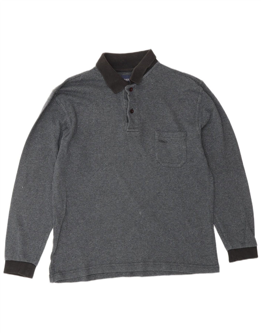 LOUIS FERAUD Polo Manches Longues Homme Gris Moyen Coton