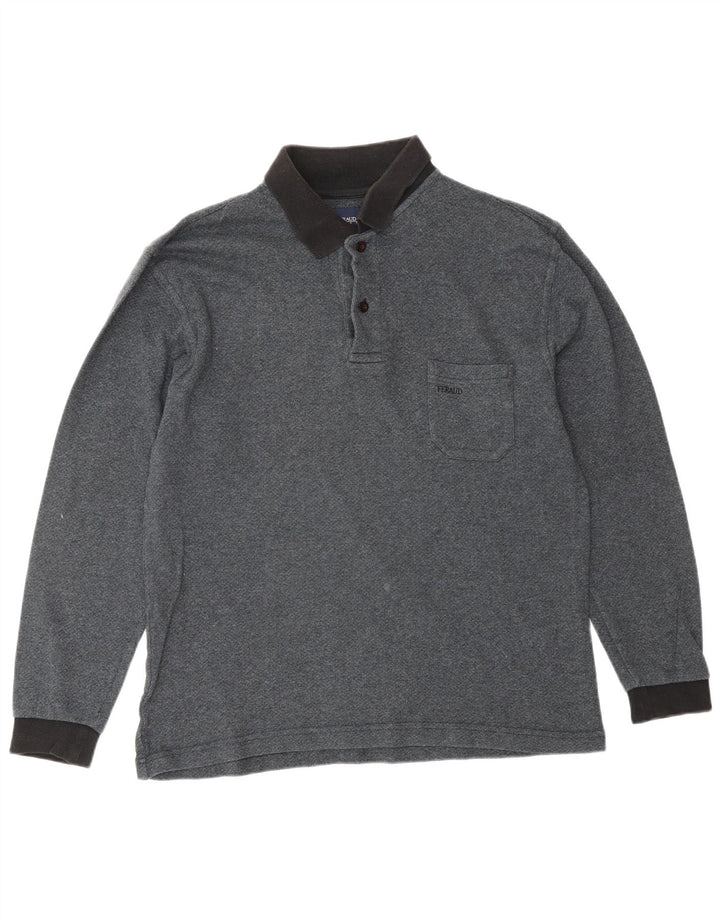 LOUIS FERAUD Polo Manches Longues Homme Gris Moyen Coton