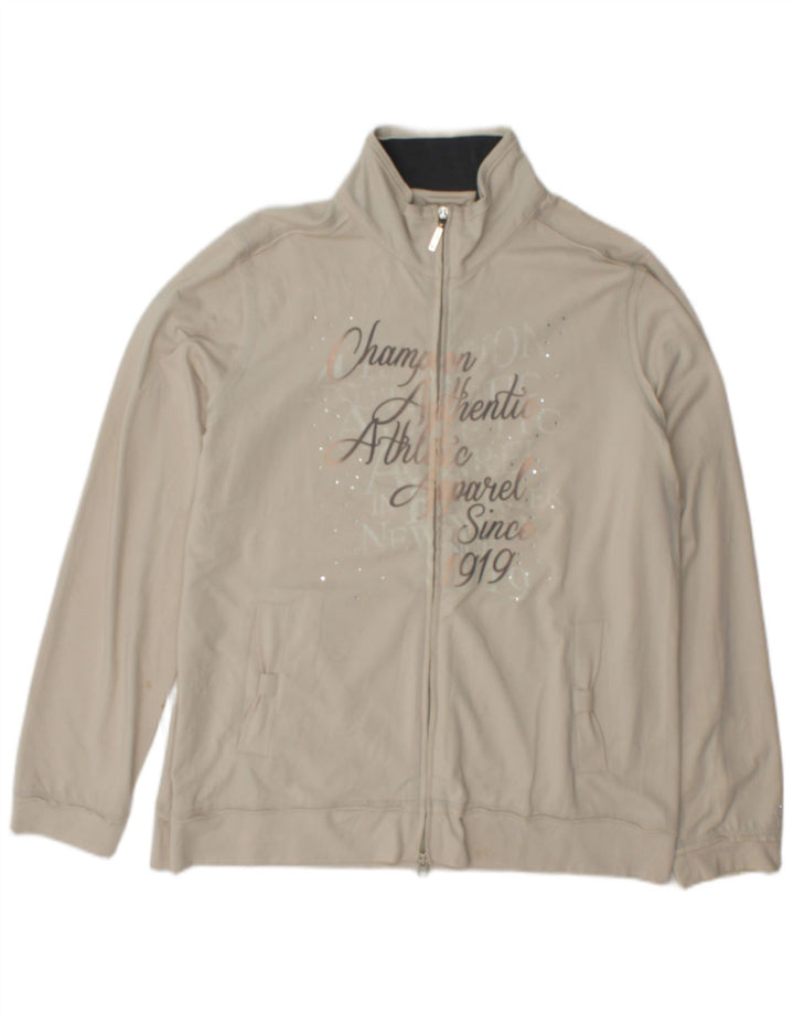 Champion Veste de survêtement graphique Easy Fit pour femme - Taille L - Beige