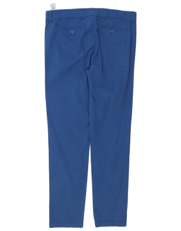 Marks & Spencer Pantalon chino slim pour femme UK 12 Medium W32 L30 Bleu Coton