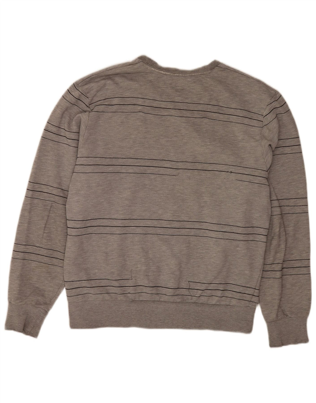 Adidas Sweat-shirt pour homme en coton rayé gris Large