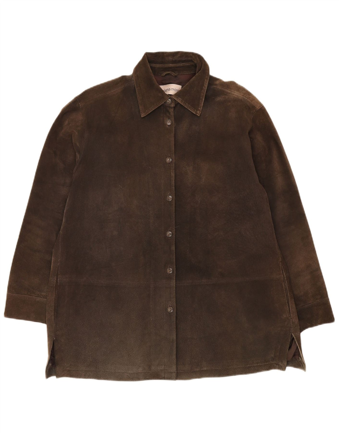 ELENA MIRO Veste en daim surdimensionnée pour femme UK 14 Grand cuir marron
