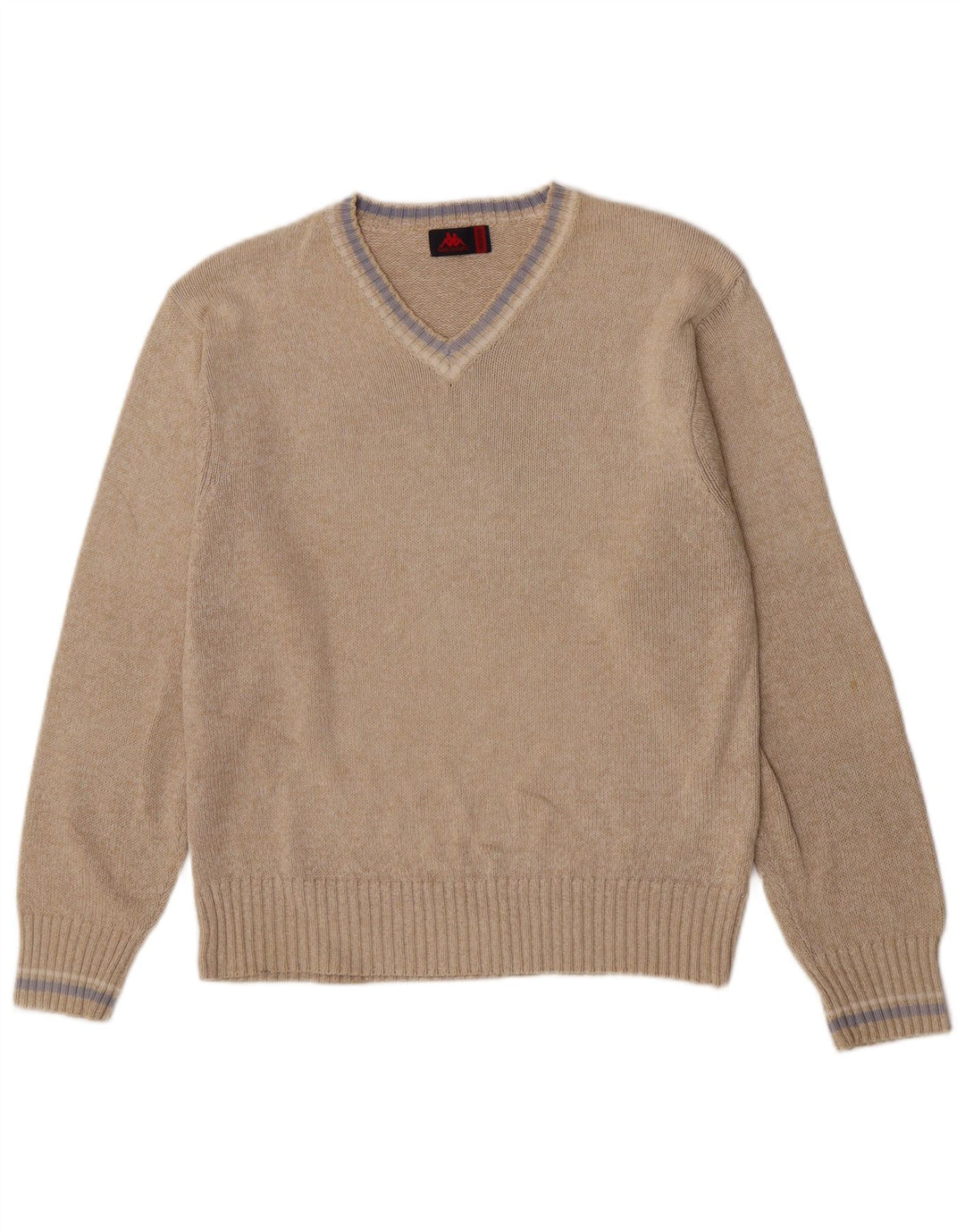 Kappa Pull Col V Homme Beige Moyen Coton