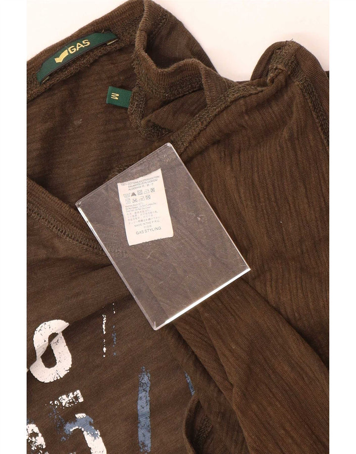 Gas T-Shirt Graphique Homme Marron Moyen Coton
