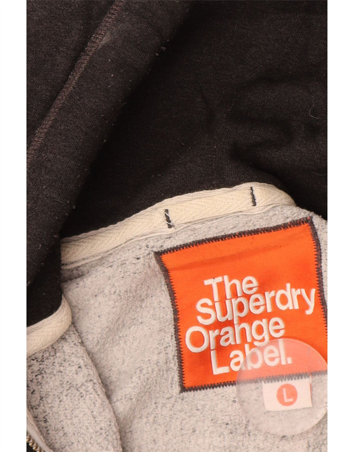 SUPERDRY Pull à capuche zippé pour hommes, grand coton gris