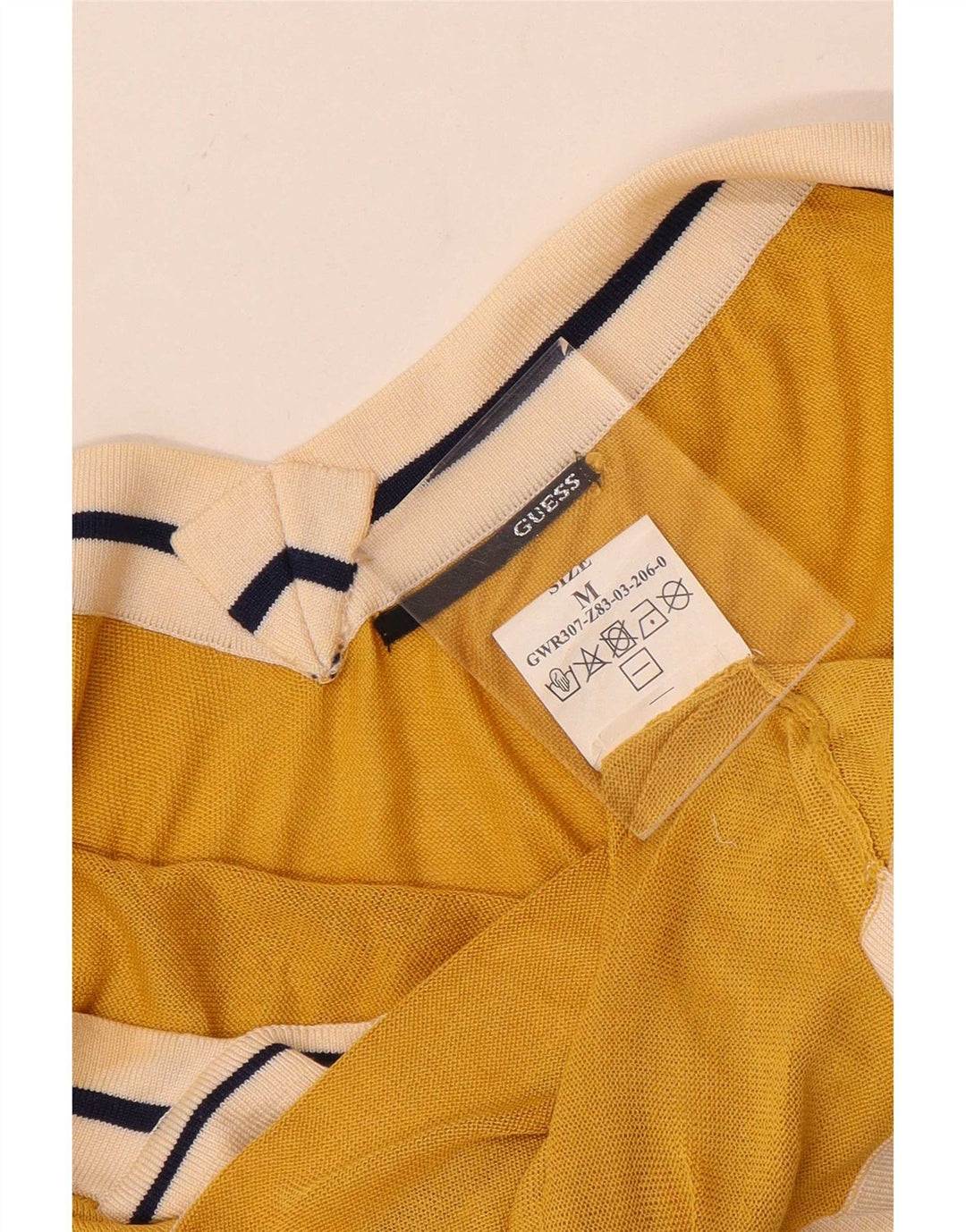 Guess Haut Licou Graphique pour Femme UK 12 Soie Colorblock Jaune Moyen