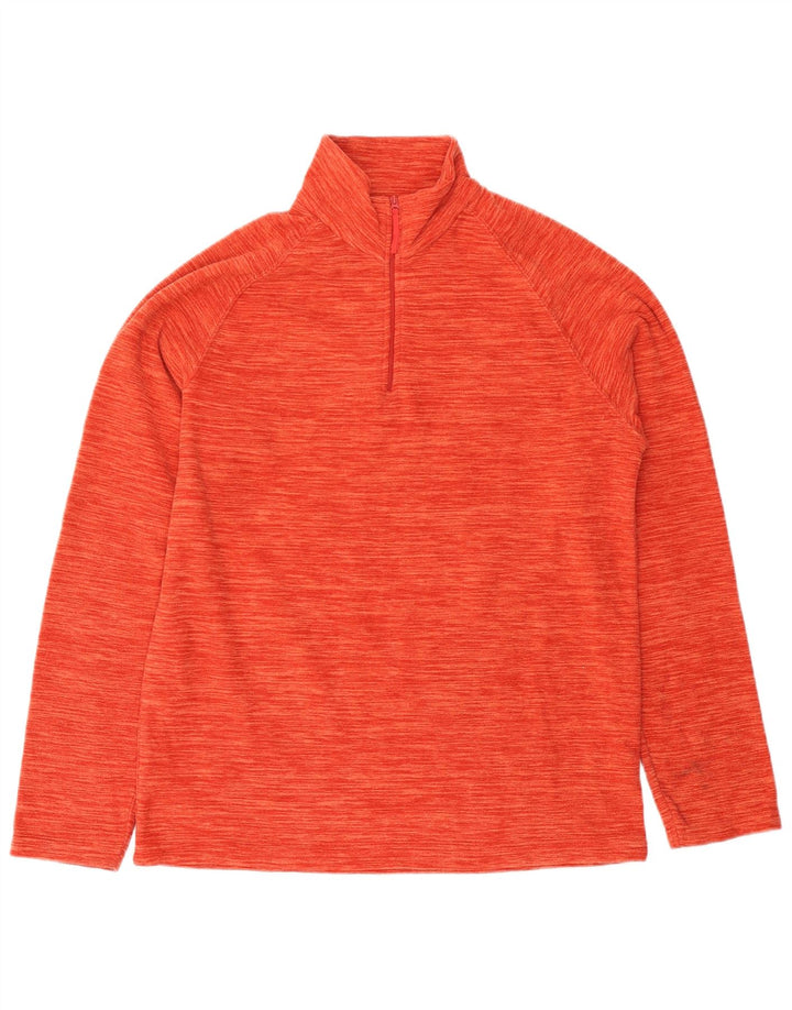 Mountain Warehouse Pull Polaire à Col Zippé Homme Orange Moucheté