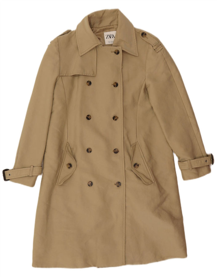 Zara Trench Femme UK 44 Polyester Beige Moyen