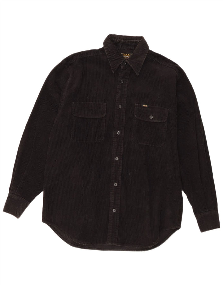 Lee Chemise en velours côtelé pour homme Petit coton noir