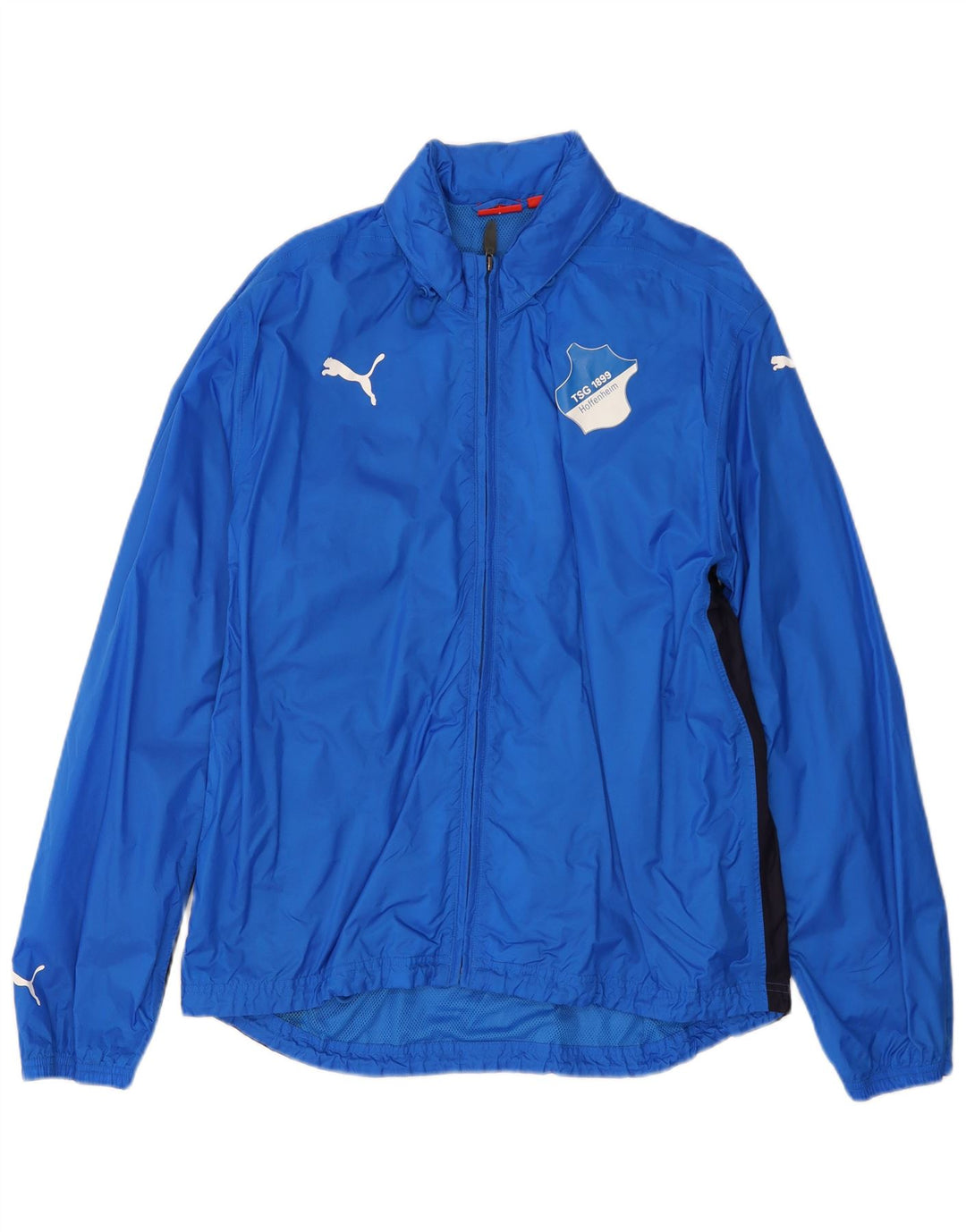 PUMA Veste de pluie à capuche graphique pour homme UK 40 Large Bleu Colorblock Nylon