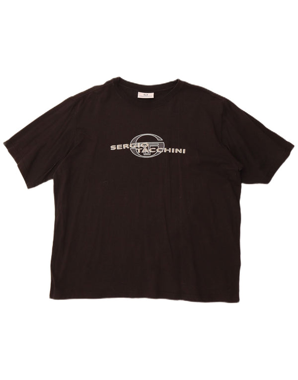 Sergio Tacchini T-shirt graphique pour femme UK 20 2XL Coton noir