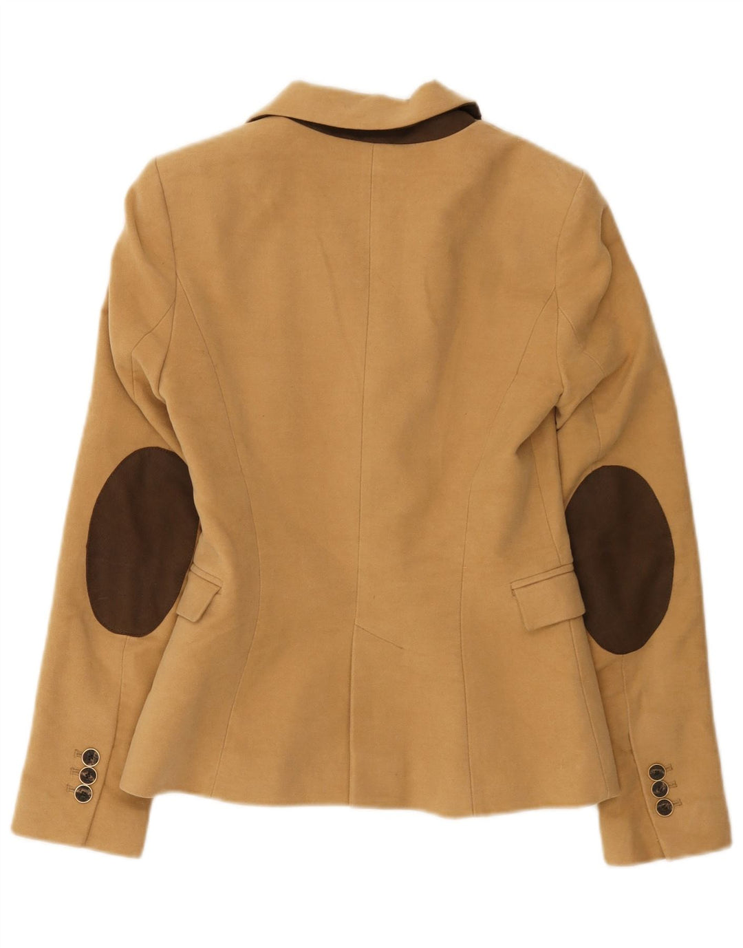 Zara Femme 1 Bouton Blazer Veste UK 6 XS Marron Coton