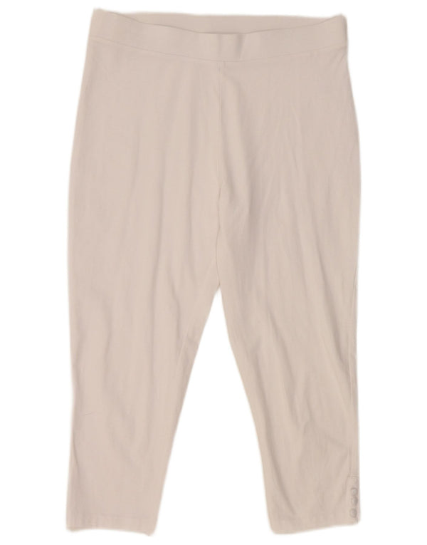 M&Co Legging Capri Femme UK 14 Grand Coton Blanc