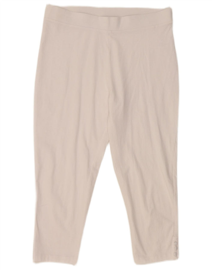 M&Co Legging Capri Femme UK 14 Grand Coton Blanc