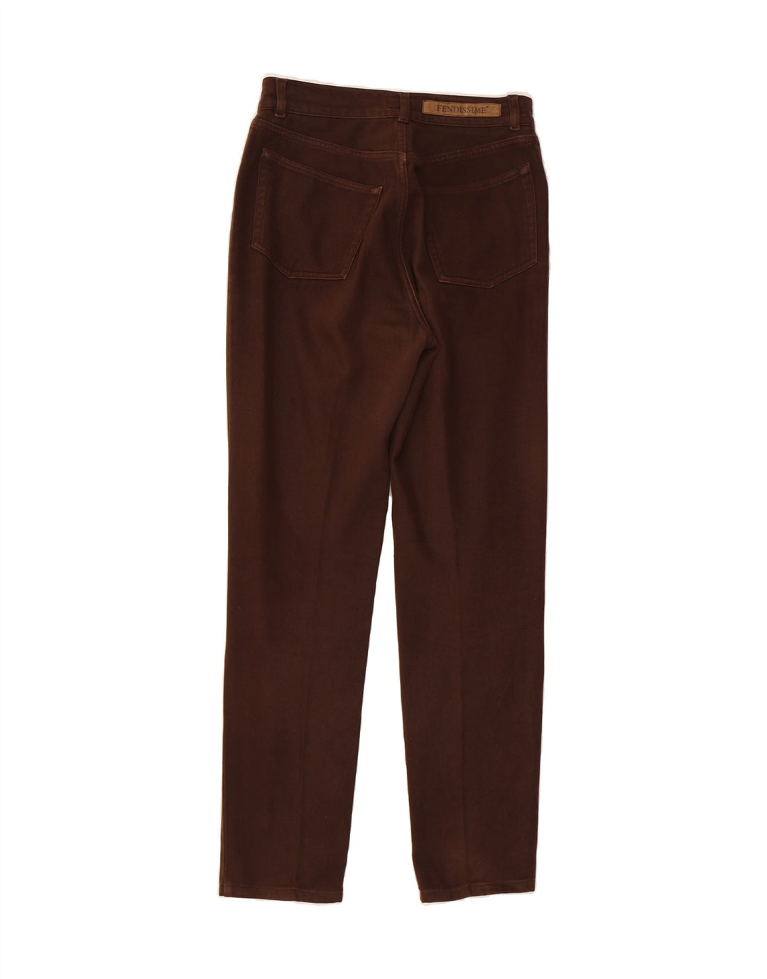 FENDISSIME Womens Straight Jeans W31 L30 Brown Cotton Vintage Fendissime and Second-Hand Fendissime from Messina Hembry 