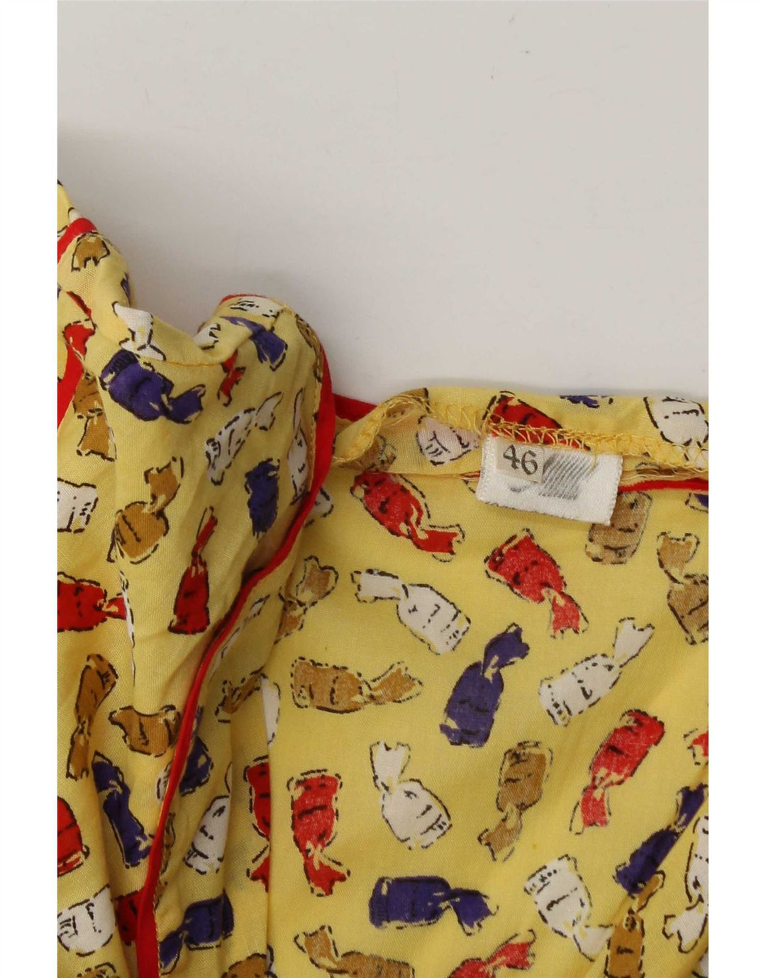 vintage Femme Motif Abstrait Maxi Robe IT 46 Grand Jaune