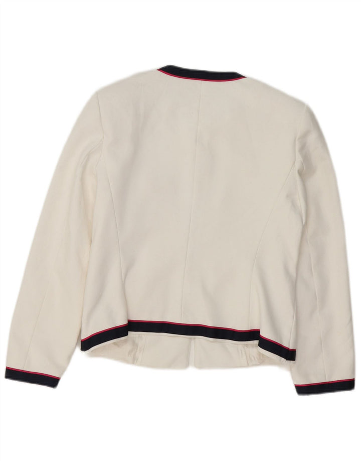 Zara Womens Blazer Jacket UK 10 Petit Blanc Rayé