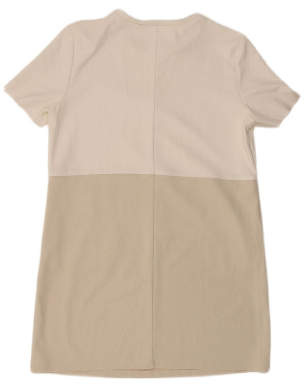 Zara Robe T-Shirt Femme UK 18 XL Blanc Colorblock