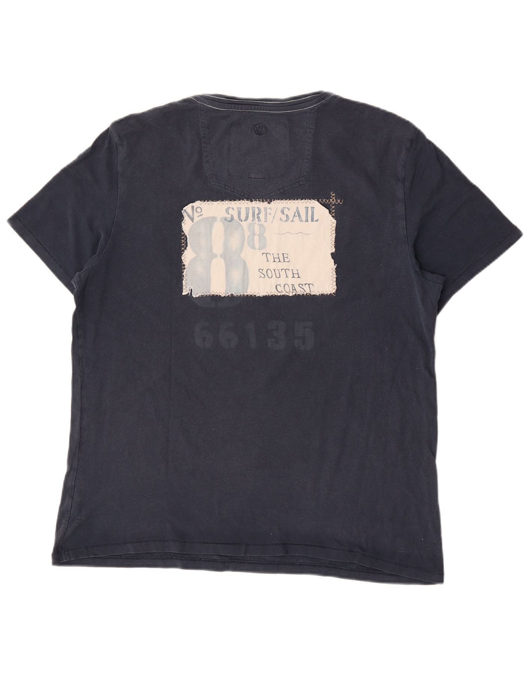 Fat Face T-Shirt Graphique Homme Bleu Marine Moyen Coton