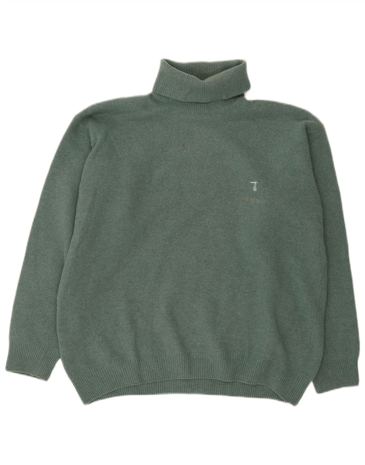 Trussardi Pull Col Roulé Laine Vert Moyen |