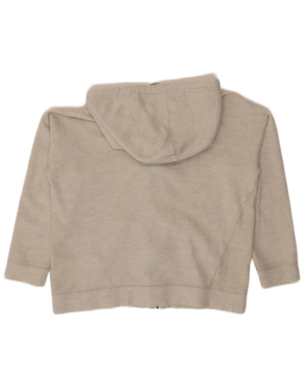 Fat Face Pull à capuche zippé surdimensionné pour femme UK 14 Coton beige moyen