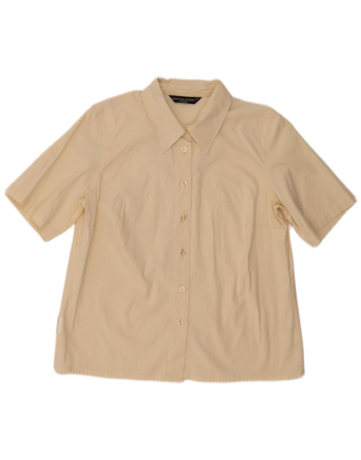 Marina Rinaldi Chemise à manches courtes femme Taille 21 Coton beige moyen