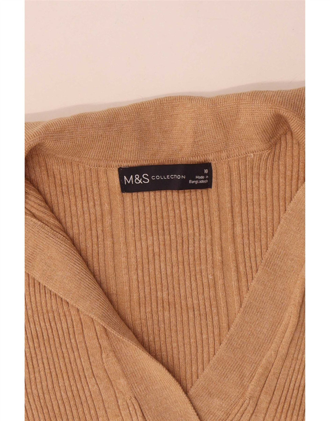 Marks & Spencer Pull surdimensionné à col polo pour femme UK 10 Petit Beige