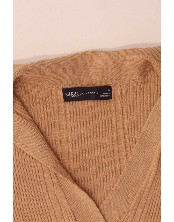 Marks & Spencer Pull surdimensionné à col polo pour femme UK 10 Petit Beige